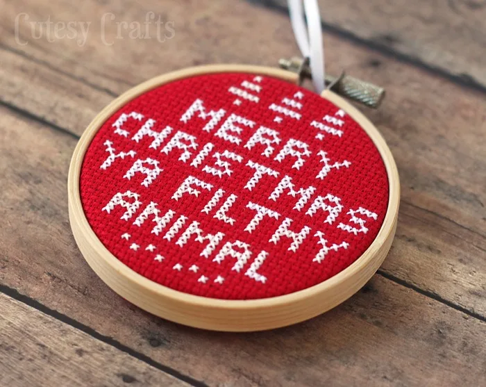 Home Alone Cross Stitch Ornament with Free Pattern