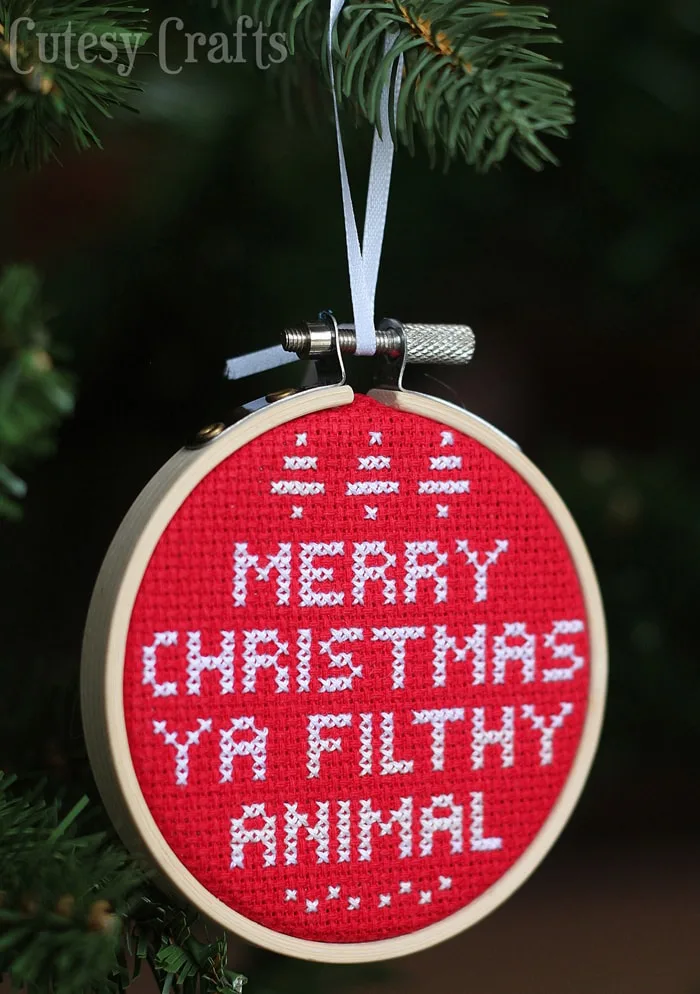 Cross Stitch Ornaments Personalized for Christmas