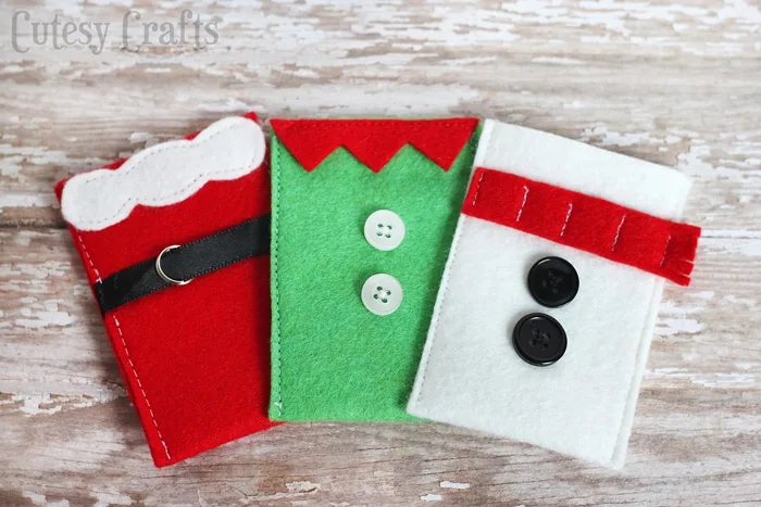 Felt Christmas Gift Card Holders Tutorial