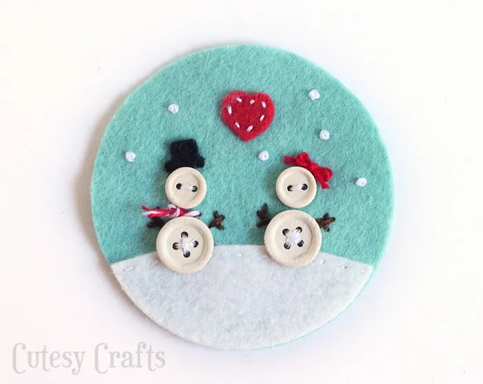 Button and Felt DIY Christmas Ornaments