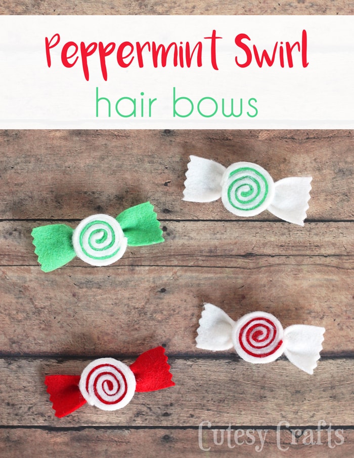 Felt Peppermint Swirl Hair Bow Tutorial
