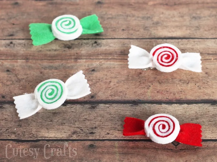 Felt Peppermint Swirl Hair Bow Tutorial