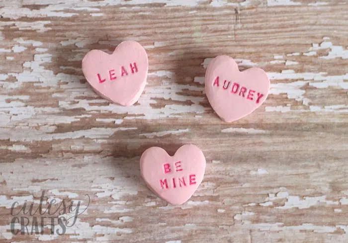 Clay conversation hearts