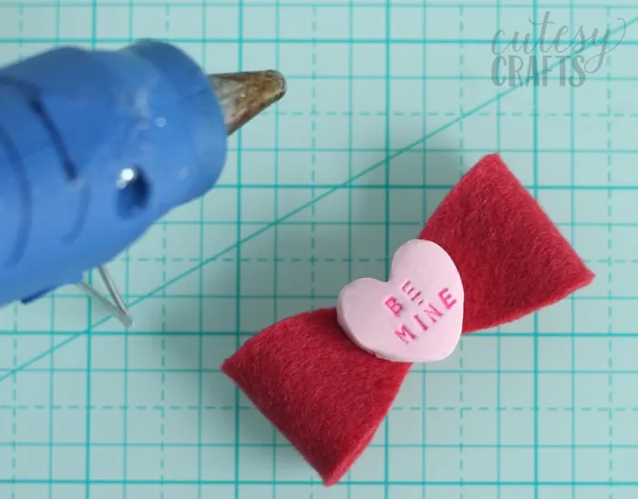 Clay Conversation Heart DIY Hair Bows - Cutesy Crafts