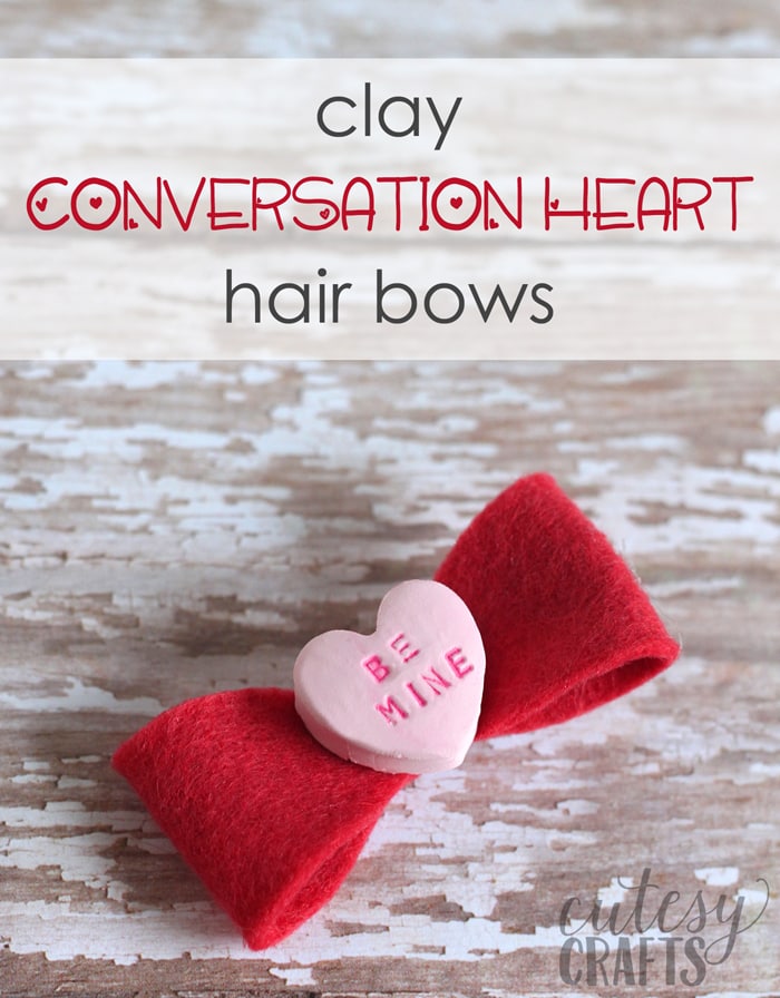 Clay Conversation Heart DIY Hair Bows