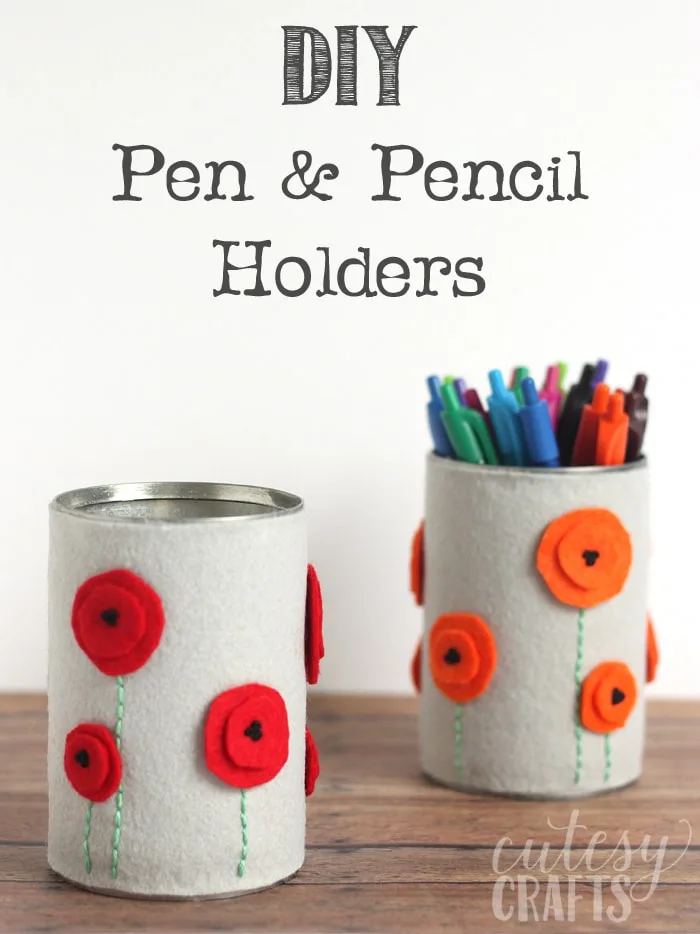 DIY Pencil Holder and School Supplies for Teachers - Cutesy Crafts