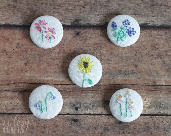 DIY Magnets with Flower Embroidery Patterns