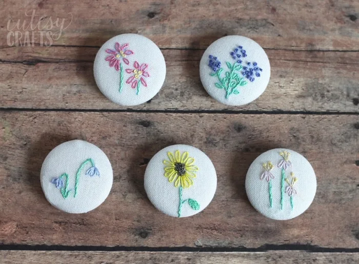 Free Embroidery Patterns - Flower Magnets