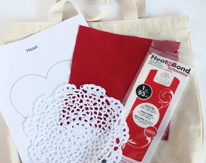 Doily Heart DIY Tote Bag