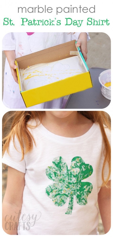 Marble Painted DIY St. Patrick's Day Shirt 