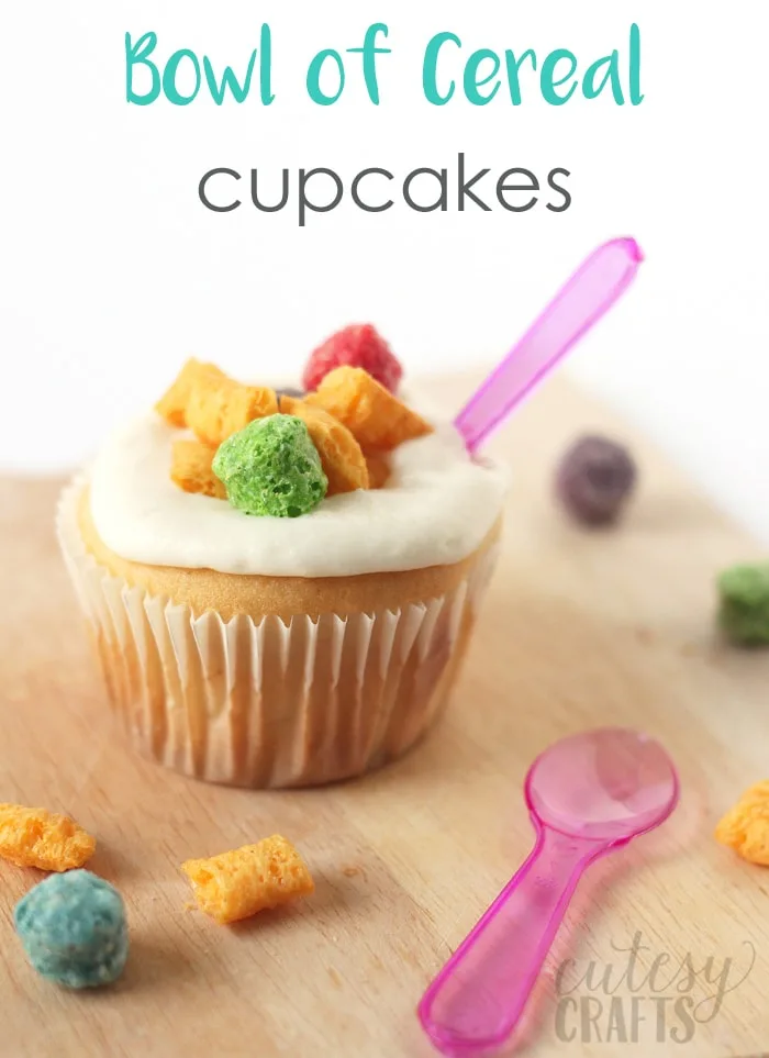 Bowl of Cereal Cupcakes - Perfect for a pajama party or slumber party!