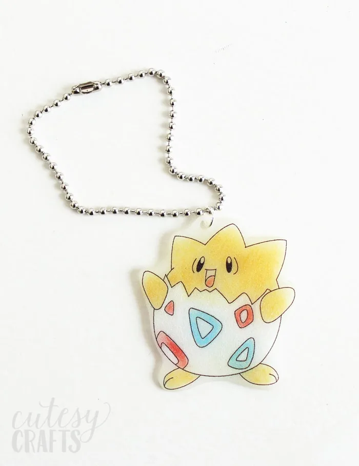 Pokemon Birthday Party Craft - Turn coloring pages into keychains with Shrink Film!