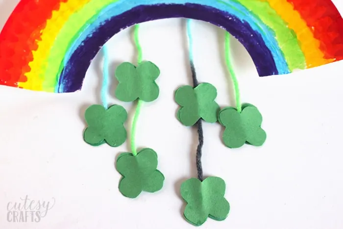 Paper Plate Rainbow St. Patrick's Day Craft Clovers
