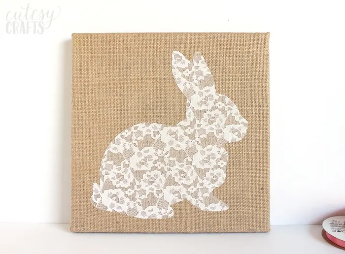 Easter Bunny Craft - Lace Bunny Canvas