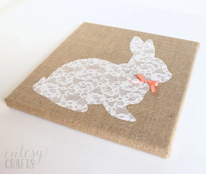 Easter Bunny Craft - Lace Bunny Canvas