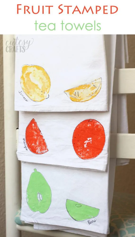 How to Embroider Tea Towels - Cutesy Crafts