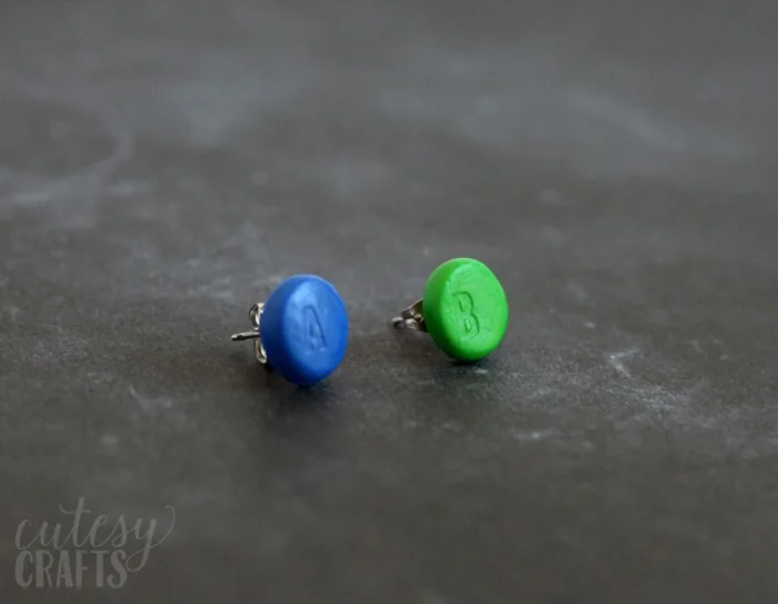 Clay Nintendo Button DIY Earrings