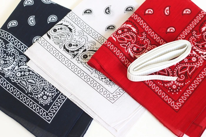 red, white and blue bandanas