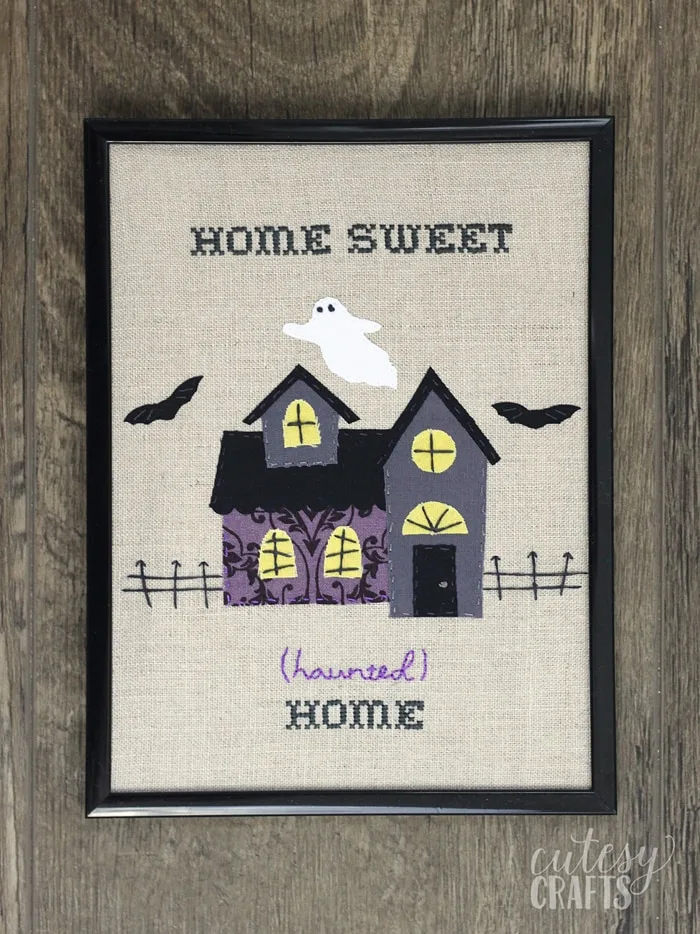 Free Pattern! - Haunted House Halloween Embroidery