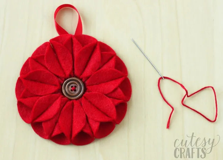 Felt Poinsettia Christmas Ornament