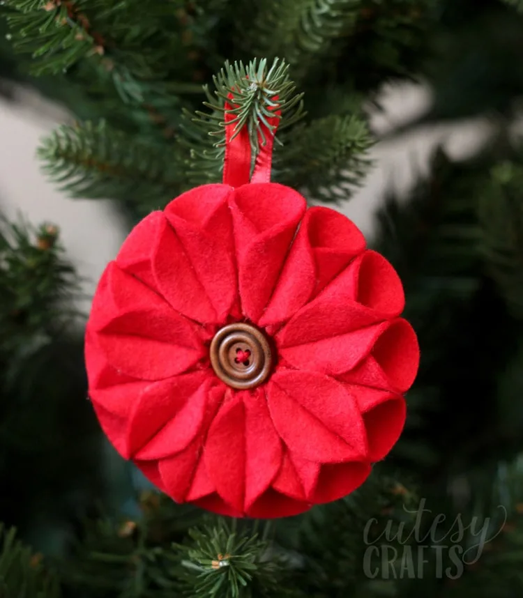 Felt Poinsettia Christmas Ornament