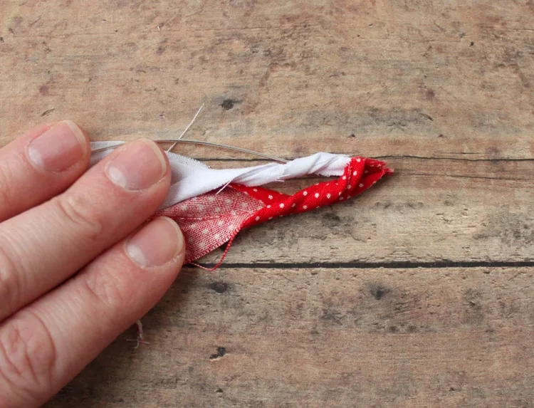 Fabric Scrap Candy Cane Ornaments