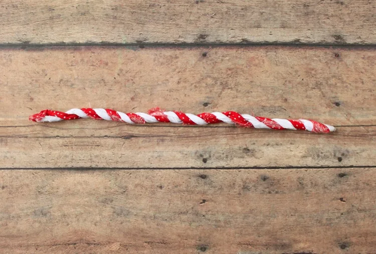 Fabric Scrap Candy Cane Ornaments