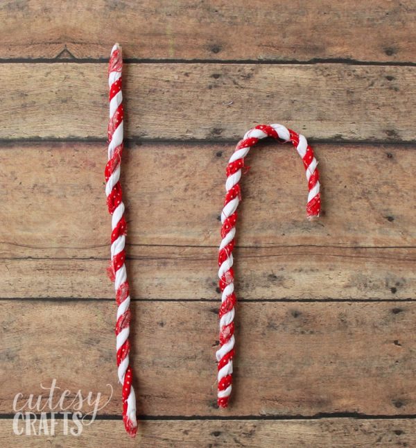 Fabric Scrap Candy Cane Ornaments Cutesy Crafts