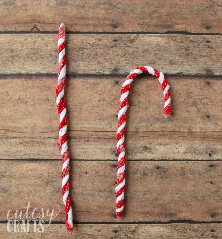 Fabric Scrap Candy Cane Ornaments