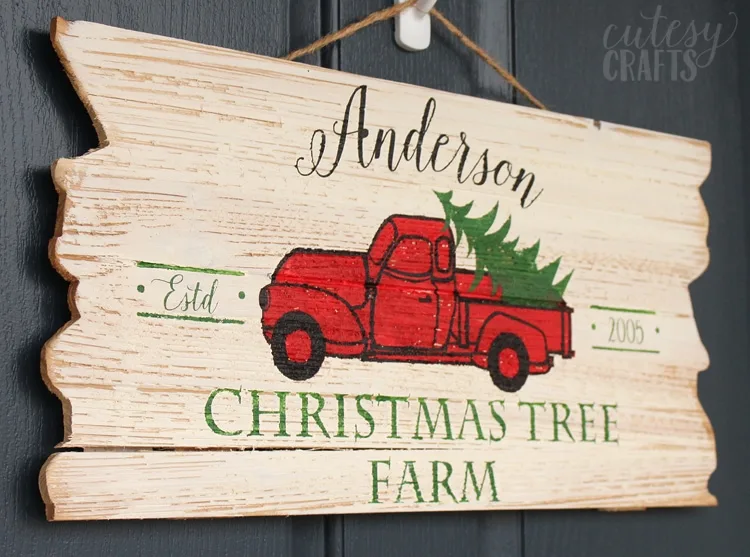 DIY Custom Christmas Tree Farm Sign Decoration