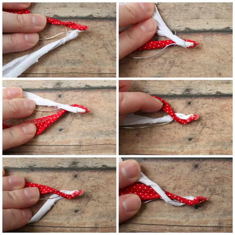 Fabric Scrap Candy Cane Ornaments