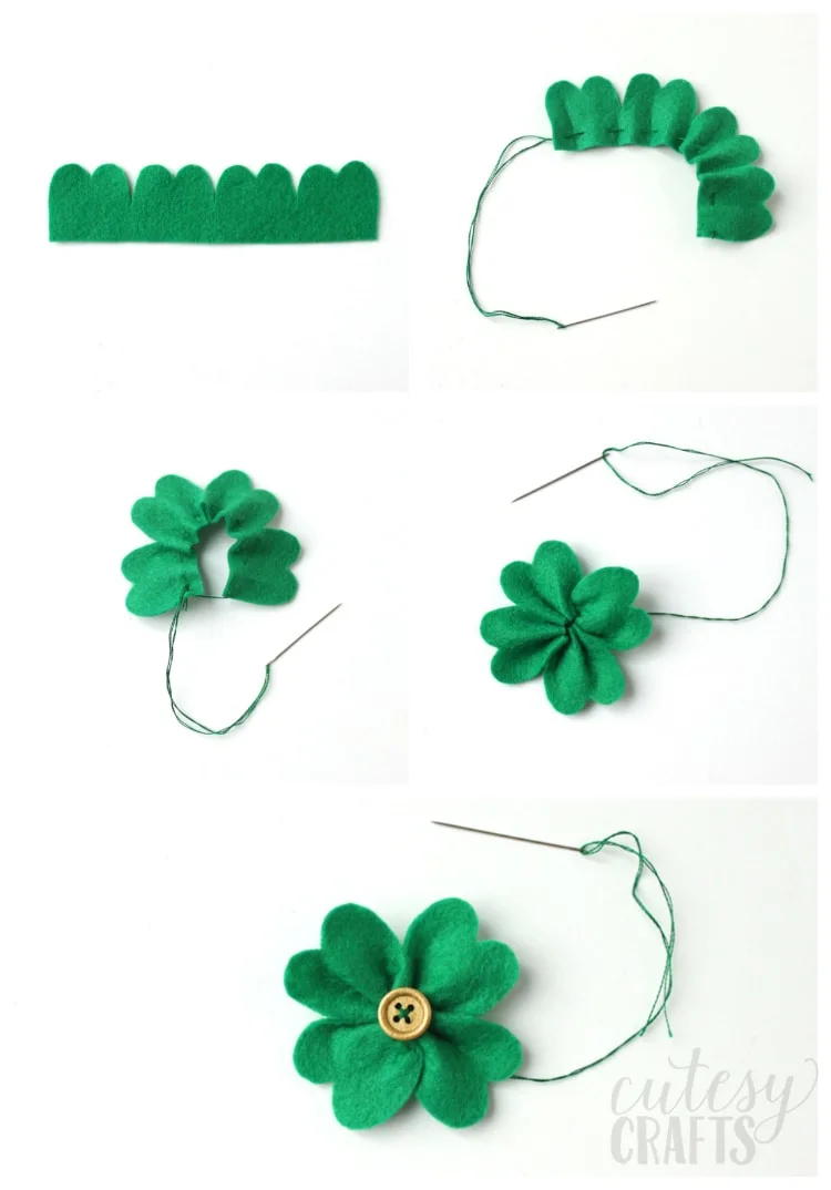 How to make a felt clover.