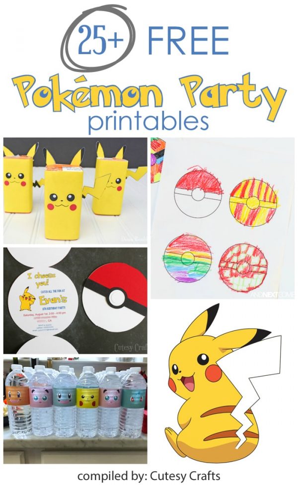 25+ Free Pokemon Party Printables - Cutesy Crafts