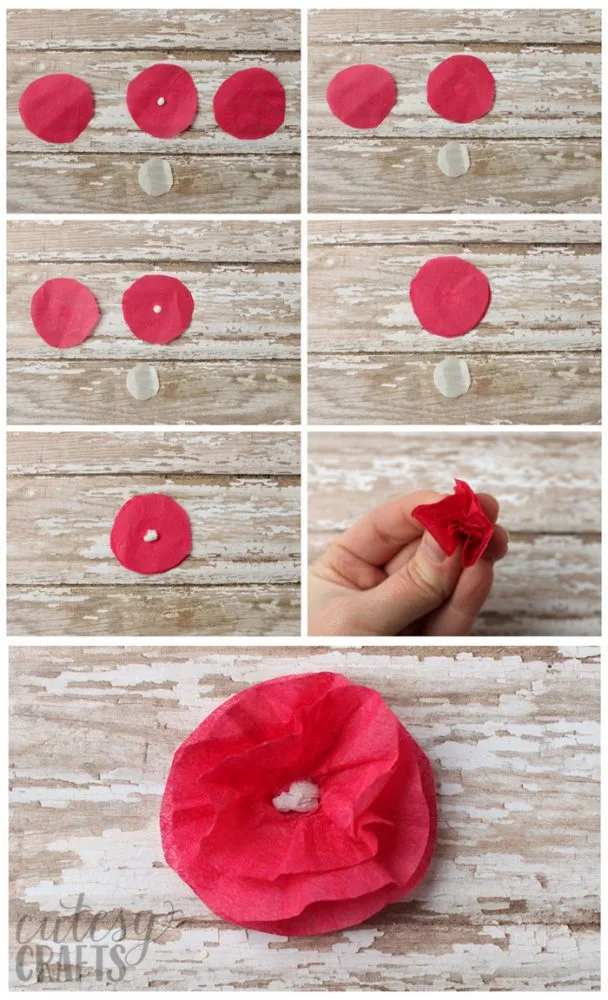 How to make tissue paper flowers.