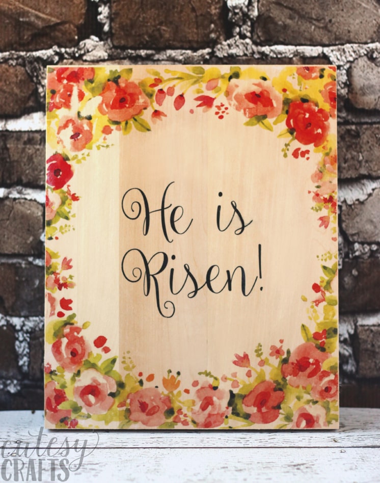 Transfer a free Easter printable to wood to make this beautiful Easter decoration.