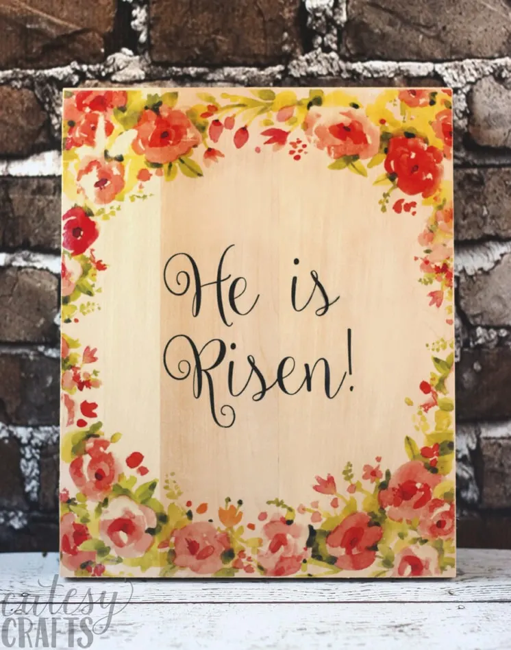 Transfer a free Easter printable to wood to make this beautiful Easter decoration.