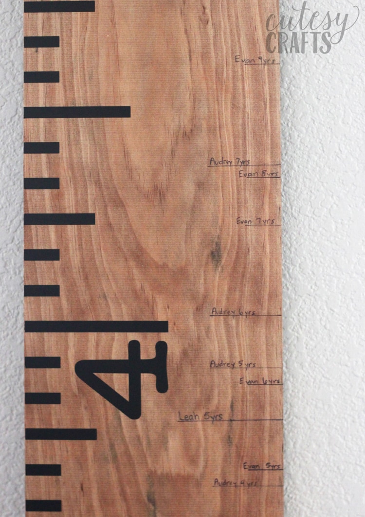 How to Mark Height on a Ruler Growth Chart - Cutesy Crafts
