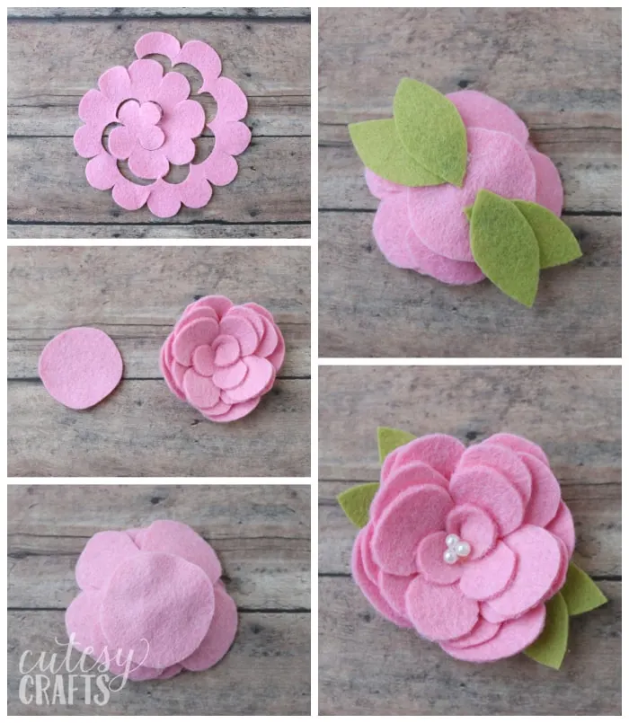 DIY Crafts - Felt Flower Brooch Pin Step by Step Tutorial 