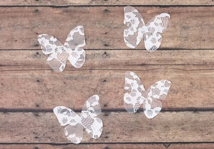 Stiffened Lace Butterfly Hair Pins