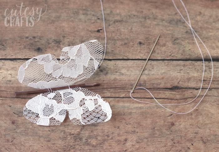 Stiffened Lace Butterfly Hair Pins