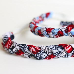 Red, White and Blue Bandana Headband - Cutesy Crafts