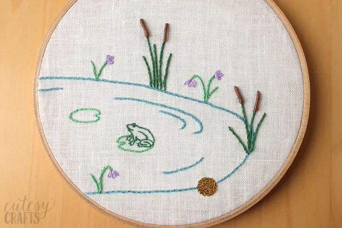 The Frog Prince Fairy Tale Hand Embroidery Pattern