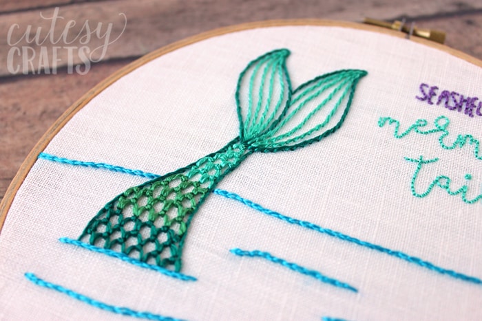 Mermaid Embroidery Hoop Pattern