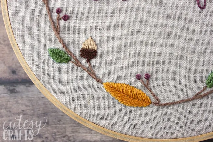 Embroidered Acorns