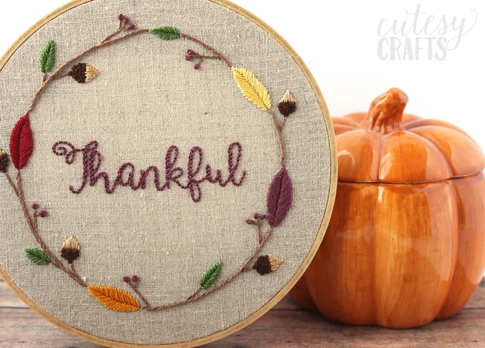 Free Thanksgiving Embroidery Pattern