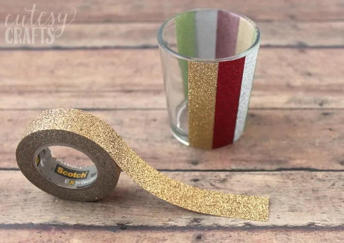 Glitter Tape Candle Holder Craft