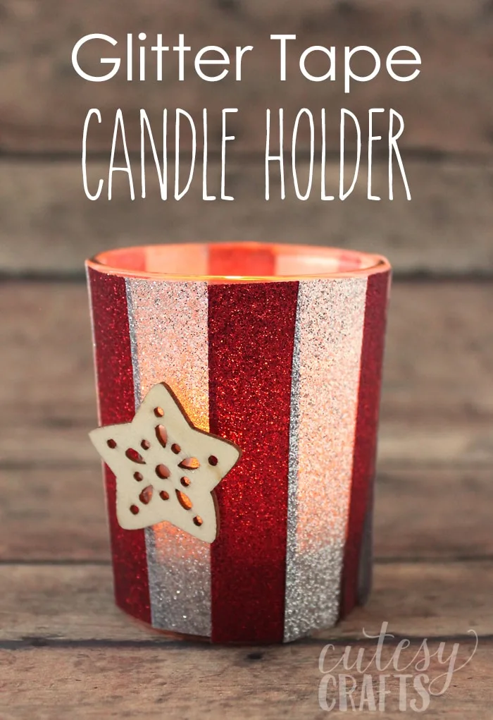 Glitter Tape Candle Holder Craft - Cutesy Crafts