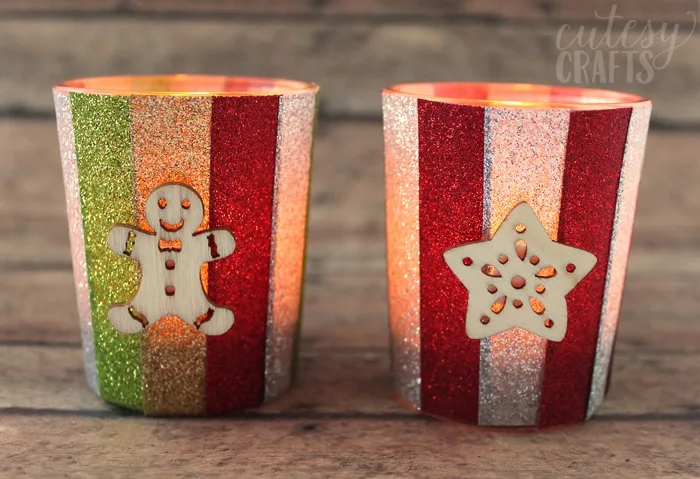 Glitter Tape Candle Holder Craft