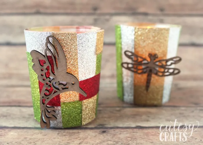 Glitter Tape Candle Holder Craft