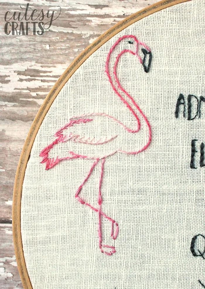 Flamingo and Peacock Embroidery Pattern